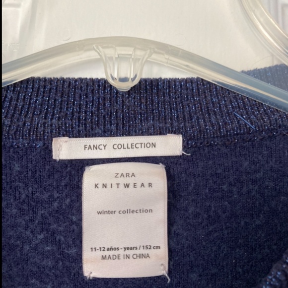 Zara Kids Dark Blue Sparkly Sweater Size 4 Womens - Picture 3 of 3